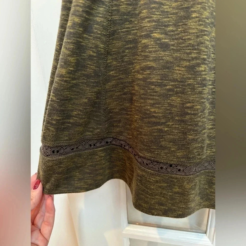 Anthropologie | Saturday Sunday Moss Green Crochet Back Swing Dress Size XS - Picture 11 of 16